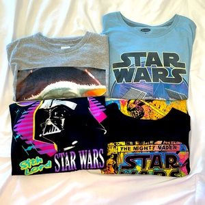 Star Wars T-Shirt Lot of 4 Plus Extras XL L used Mens Shirts Graphic Tees